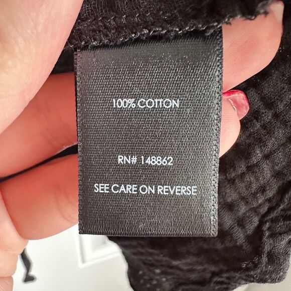 TORRID NEW NWT SIZE 2 2x 18 20 Textured Gauze Tie Waist 3rd Piece black shirt - Picture 5 of 7